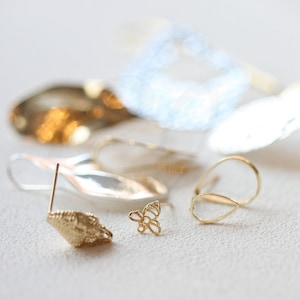 One Pair Premium Plated Hand Soldered Brass Earring Post with Sterling Silver Pin (4598C)