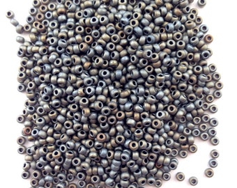 10 Grams Japanese Miyuki 11/0 Seed Beads - Tawny Gray Matte Metallic - 2mm (11M6-112012-N-17)