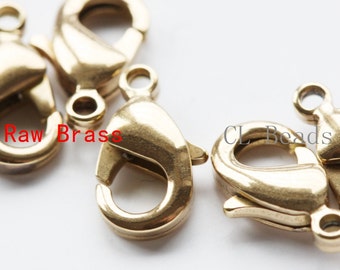 20 Pieces Raw Brass Lobster Clasp 12mm (322C-I-9X)