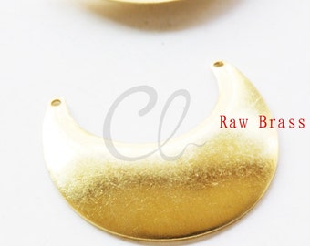 20 Pieces Raw Brass Moon Link - Crescent 25.5x23mm (1974C-P-312)