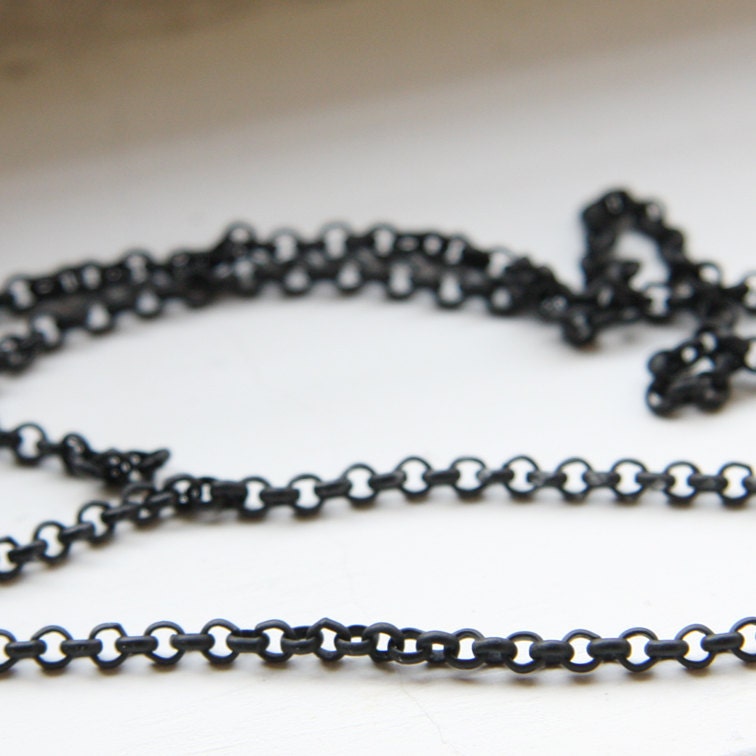 3 Feet Matte Black Plated Chains-rolo 3mm (420C07) - Etsy