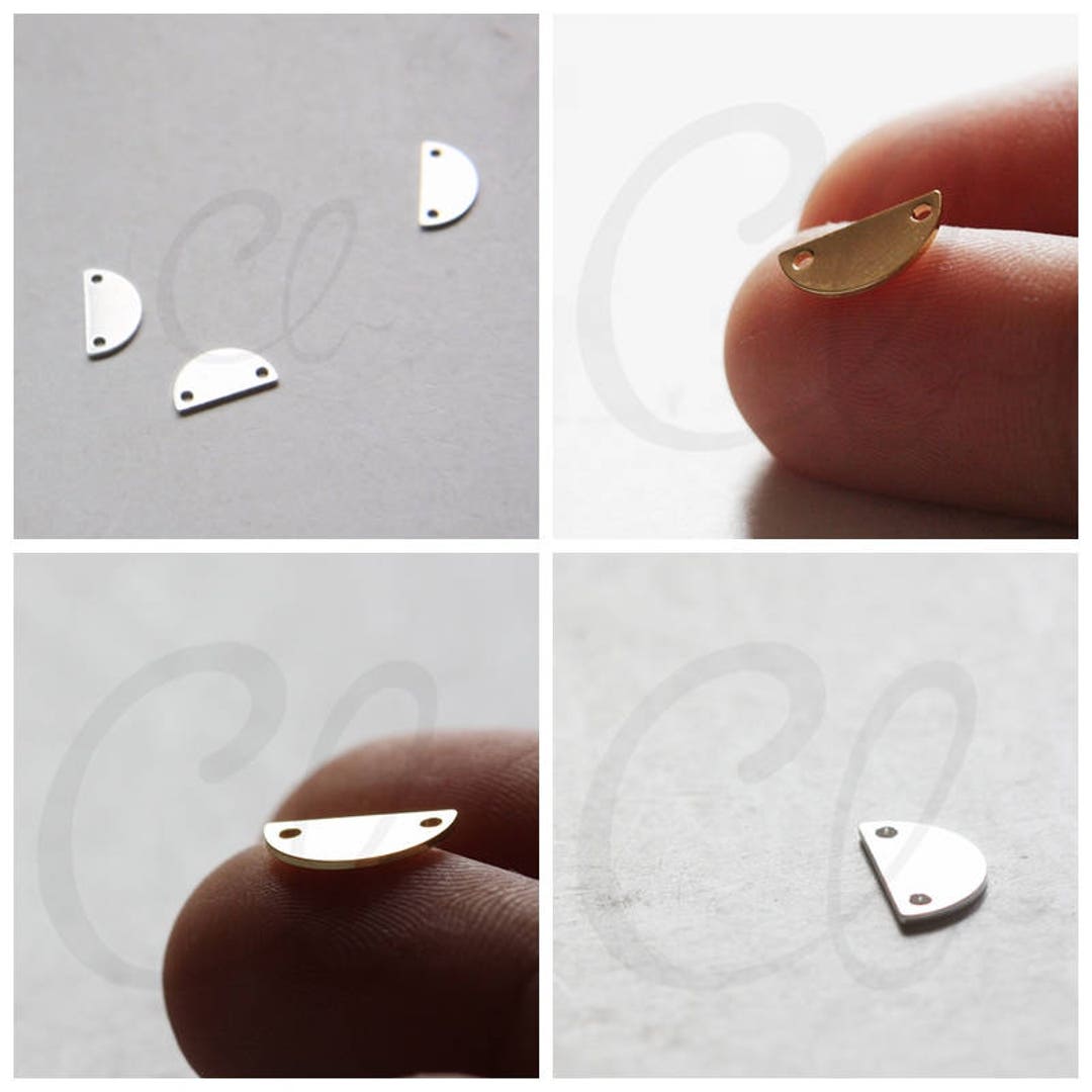 Premium Precious Plated Brass Base Moon Link - Crescent