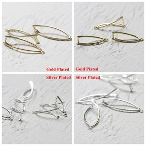 2 Pieces Brass Base Earring Finding - Earring Hook - Earring Finding - Fish Shape (4260C)