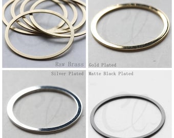 Brass Base Flat CLOSED Ring - Link - Loop 40x2mm (3604C)