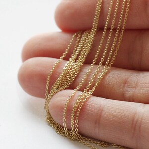 3 Feet Premium Gold Plated Brass Base Chains - Flat Oval 1.45x1.16mm (225SF08)