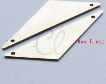10 Pieces Raw Brass Triangle Link - 40x12mm (1992C-F-508)