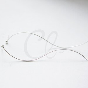 2 Pieces (One Pair) Premium Silver Plated Brass Base Waved Earring Post - 72mm (3057C-M-13)