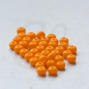 10 Grams Czech Rocailles Preciosa 6/0  Seed Beads - Opaque Light Orange-Size 6 (6C5-1646-Q-708)