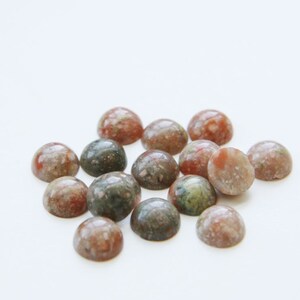 12 Pieces Natural Chinese Unikite Stone Cabochons-8mm (08UNIK) (B-5-7)