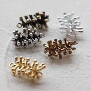 One Piece Solid Brass Branch Charm - 20x12mm (4707C)