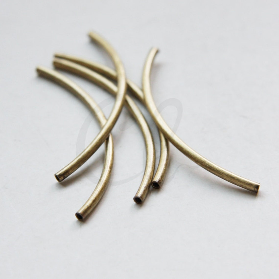 4 Pieces Antique Brass Curved Tube 2x50mm With ID 1.4mm Etsy