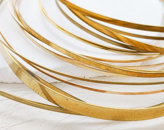 One Meter (3.28 Feet) Half-Hard Raw Brass Wrapping Wire - Flat Wire