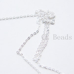 3 Feet Premium Silver Plated Brass Base Chains - Flat Oval 2.2x1.6mm (1808C09)(235SFB)