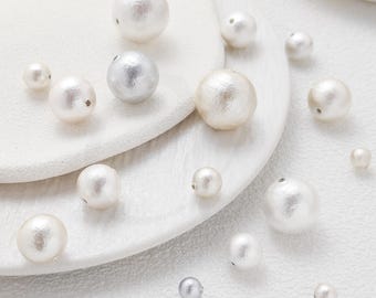 2 Pieces Round Cotton Beads - Varis Sizes and Colors (G192)