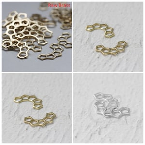 Maillon nid d&#39;abeille en laiton massif - 17,4x9,5 mm (3872C)