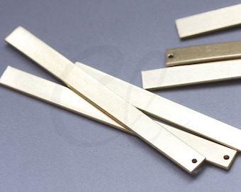 6 Pieces Raw Brass Rectangle Charm - 55x5mm (3066C-S-412)