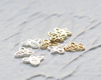 Solid Brass Charm -  Bee 8mm (4513C)