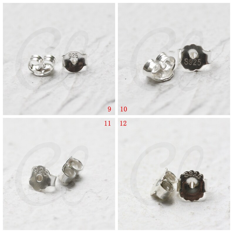 One Piece Solid 925 Silver Sterling Earring Findings SS018 Earring Backing Butterfly Backing