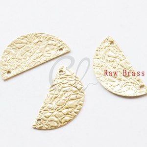20 Pieces Raw Brass Moon Link - Crescent - Half Circle 25x12.5mm (2008C-P-329)