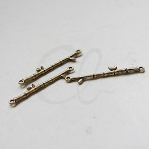 2 Pieces Antique Brass Links - Bamboo 31.6x7.6mm (3693C-M-400)