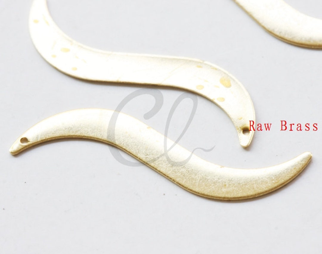 30 Pieces Raw Brass Waved Charm - 43x5.5mm (2031C-P-313) - Etsy