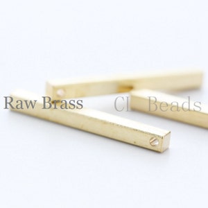 20 Pieces Raw Brass Square Bar Rectangle 30x3mm 1715C-T-52 image 2