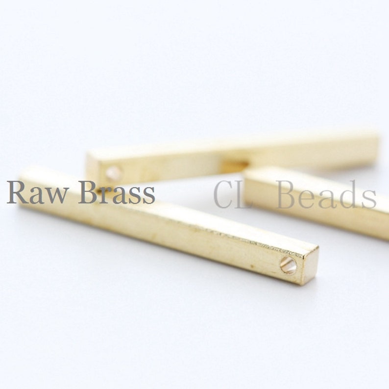 20 Pieces Raw Brass Square Bar Rectangle 30x3mm 1715C-T-52 image 2