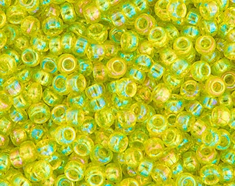 10 Grams Japanese Miyuki 11/0 Seed Beads - Chartreuse Transparent AB - 2mm (11M9-110258-N-108)