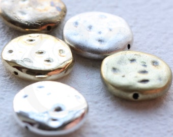 One Piece Solid Brass Textured Puff Spacer - 18mm (4726C)