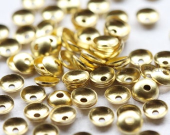 800 Pieces Raw Brass Bead Caps-4mm (497C-S-220)