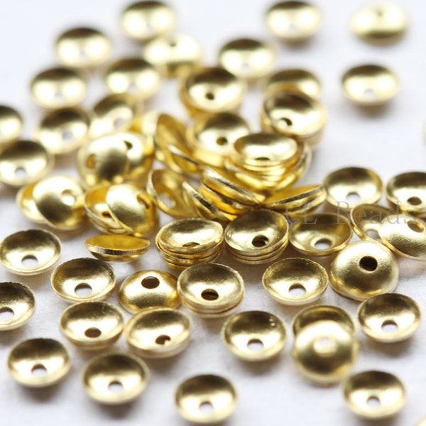 800 Pièces Raw Brass Perles Caps-4mm (497C-S-220)