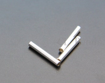 4 Pièces Silver Plated Tube 2x15mm avec ID 1.4mm (1687C-U-137)