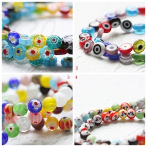 Lamp worked Flat Round Glass Beads-Multi Color (G305)