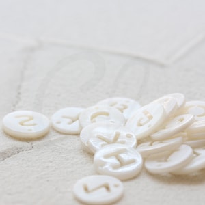 2 Pieces Natural Shell Cut Out Alphabet Charm - Alphabet - Letter - Round 12mm (G375)