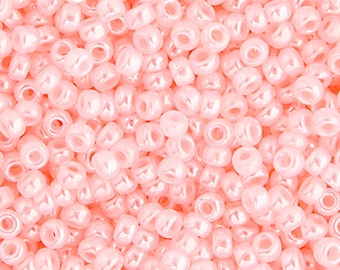 10 Grams Japanese Miyuki 15/0 Seed Beads - Light Crystal Pink Ceylon - 1.5mm (15M1-150517-Q-303)