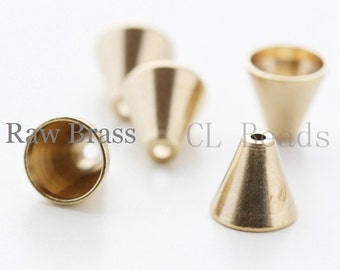 20 Pieces Raw Brass Bead Cap - Cone 8x7.5mm (1725C-T-53)