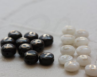 2 Pieces Natural Shell with Gold Number Bead- Puff Spacer - Double Sided  Number - Puff Round 8mm (G371)