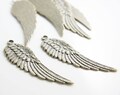 6 Pieces Antique Brass Tone Base Metal Charm - Pendant - Wing 66x20mm (15894Y-E-133) Left SideA46