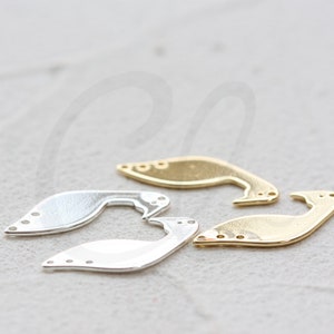 Messing Vogel Anhänger mit 3 Löchern - 10x24mm (4673C)