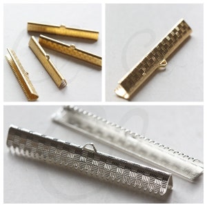 Solid Brass Clam - Flat Crimp - Cord - Ribbon Ends - Ending 50mm (3761C-V-113)