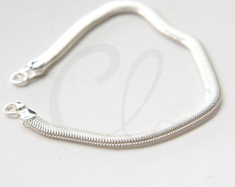 One Piece Premium Silver Plated Hand Linked Finished Chain- Snake 155x4mm (HKSNBD4-09-U-350)