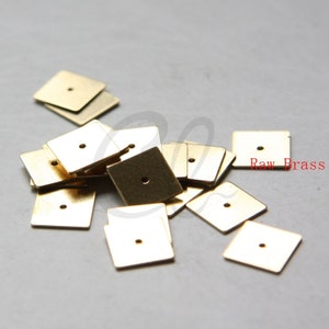40 Pieces RAW Brass Flat Square Spacer - 10x10mm (3043C-W-387)