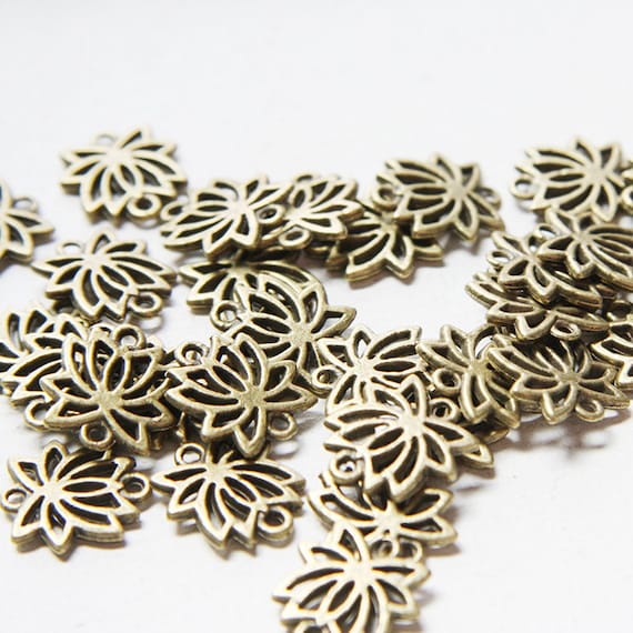 14490Y-P-235B 100pcs Antique Brass Tone Base Metal Spacers-Heart 4mm
