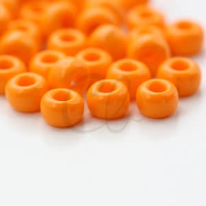 10 Grams Japanese Miyuki 6/0 Seed Bead - Orange Mandarin Opaque - 4mm (6M3-405--T-62)