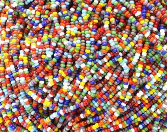10 gramów czeskich koralików Rocailles Preciosa 11/0 - nieprzezroczyste wielokolorowe - rozmiar 11 (PS34902)