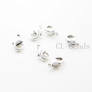 10 Pieces Oxidized Silver Plated Brass Base Lobster Clasps-9.5mm (1672C)