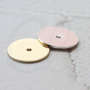 Solid Brass Center Hole Round Disc - Disk - 15mm (4145C-F-304)