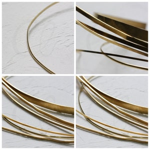 One Meter (3.28 Feet) Half-Hard Raw Brass Wrapping Wire - Flat Wire