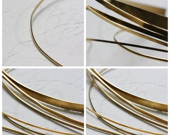 One Meter (3.28 Feet) Half-Hard Raw Brass Wrapping Wire - Flat Wire