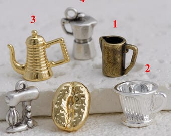 Jednoczęściowy, platerowany, mosiężny wisiorek do parzenia kawy (4919C)